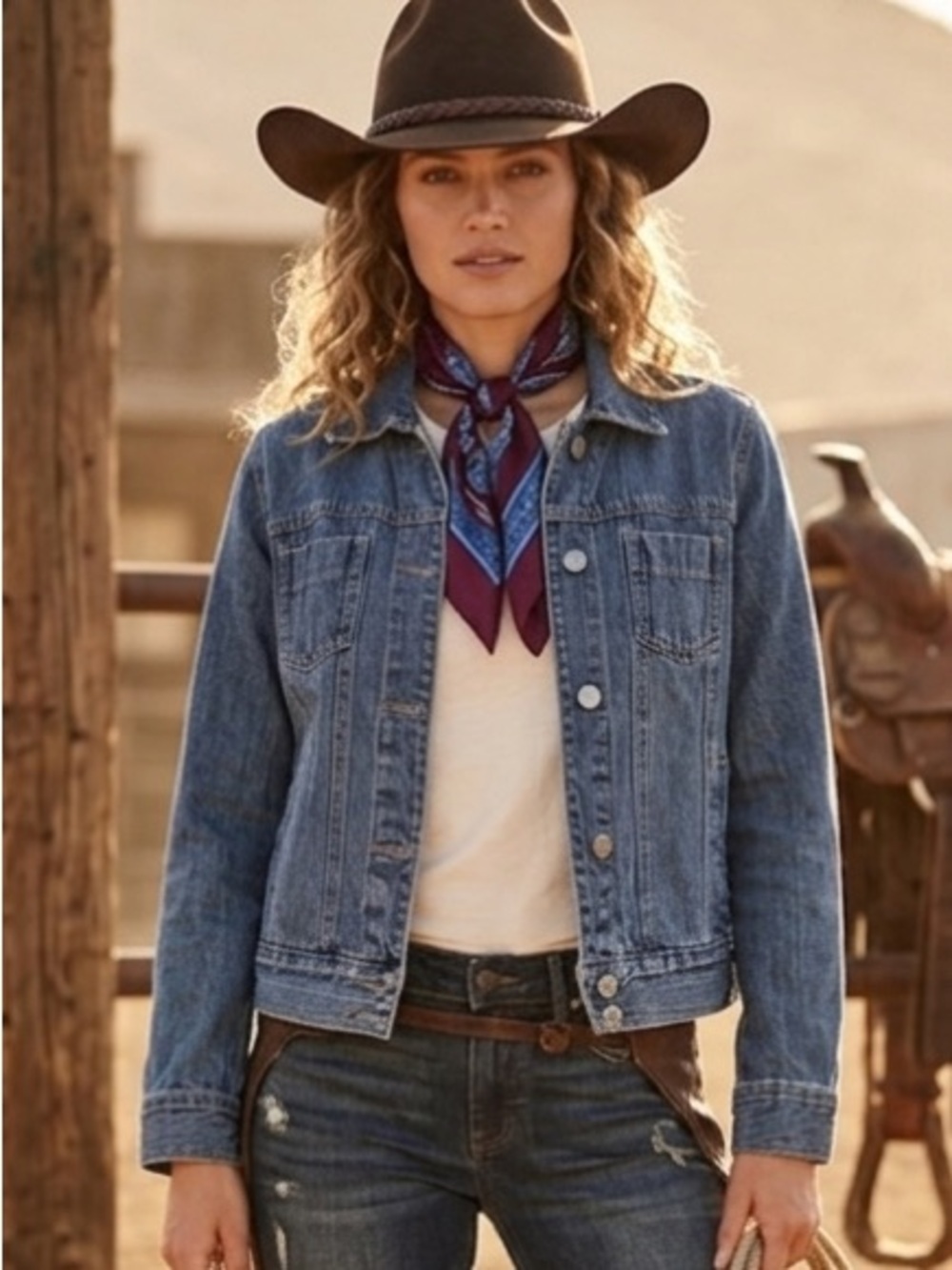 Sonoma Petite Button Up Denim Jacket Small Petite
